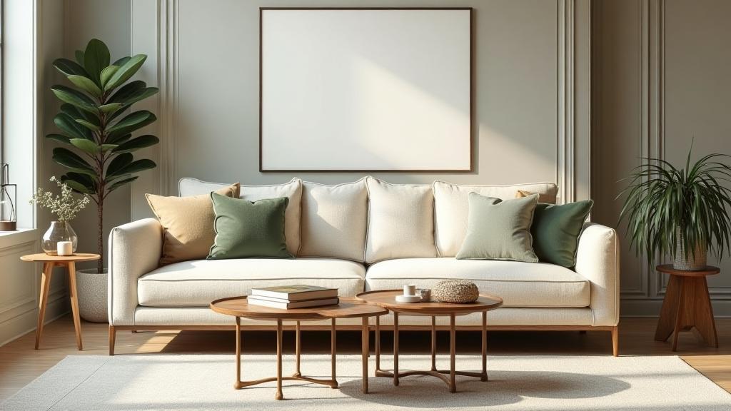 Beautiful living room featuring a luxurious handmade sofa