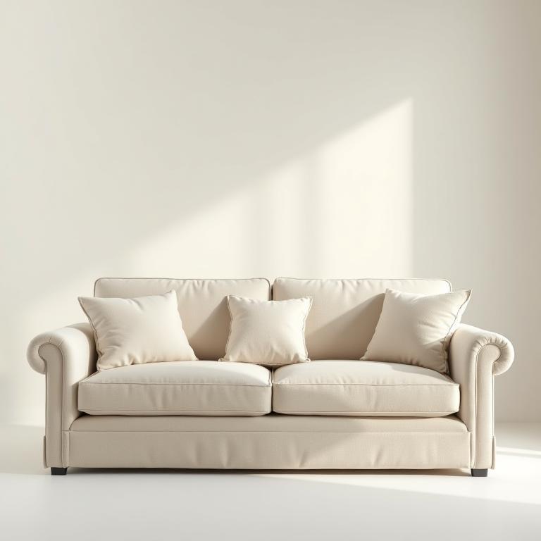 Classic cream linen handmade sofa