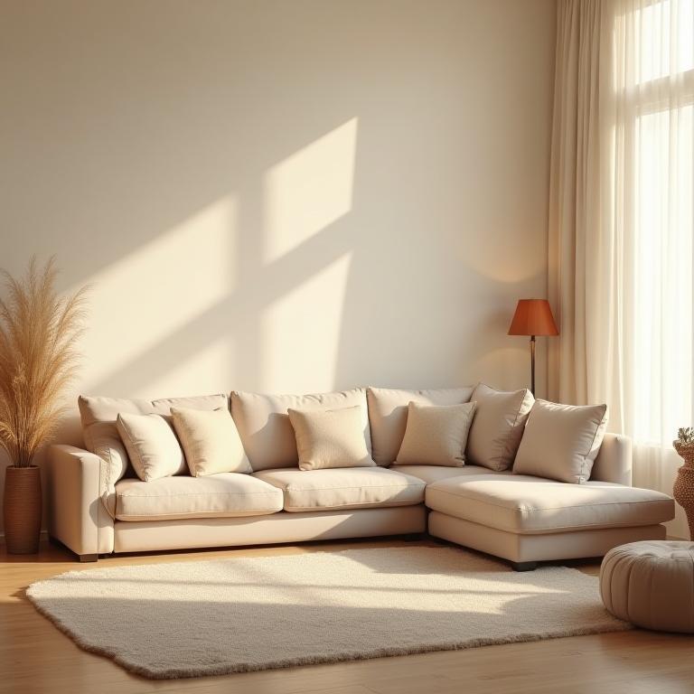 Large family corner sofa with soft fabric