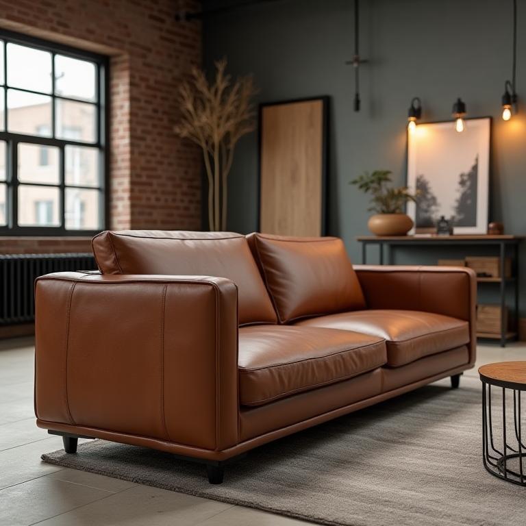 Modern loft handmade leather sofa