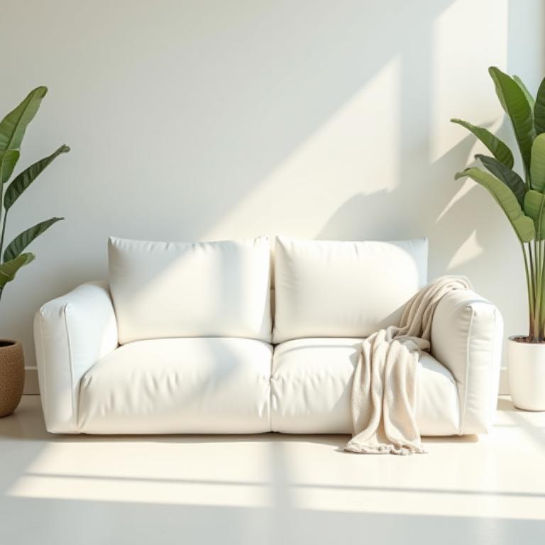 Organic cotton white handmade sofa